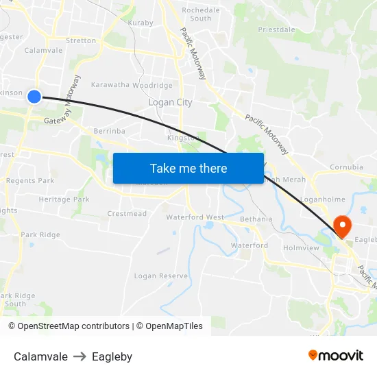 Calamvale to Eagleby map