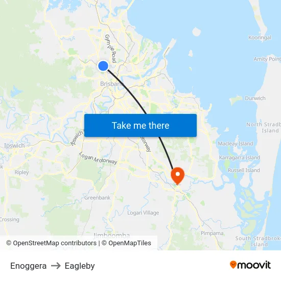 Enoggera to Eagleby map