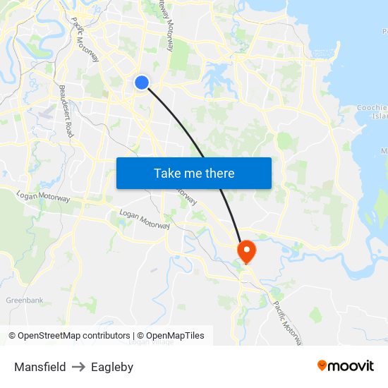 Mansfield to Eagleby map