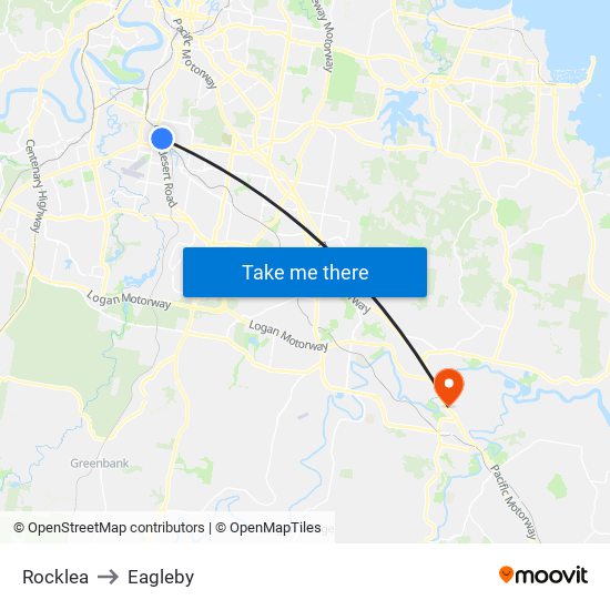 Rocklea to Eagleby map