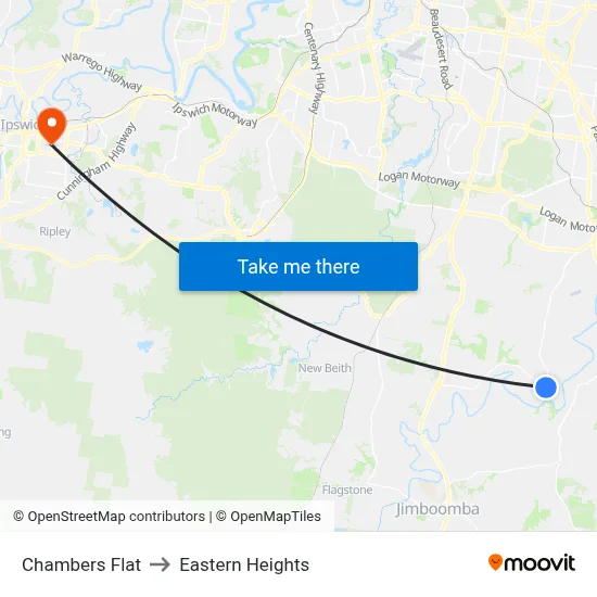 Chambers Flat to Eastern Heights map
