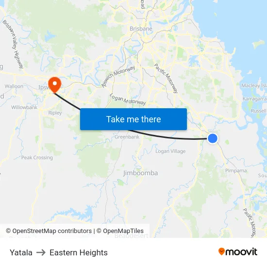 Yatala to Eastern Heights map