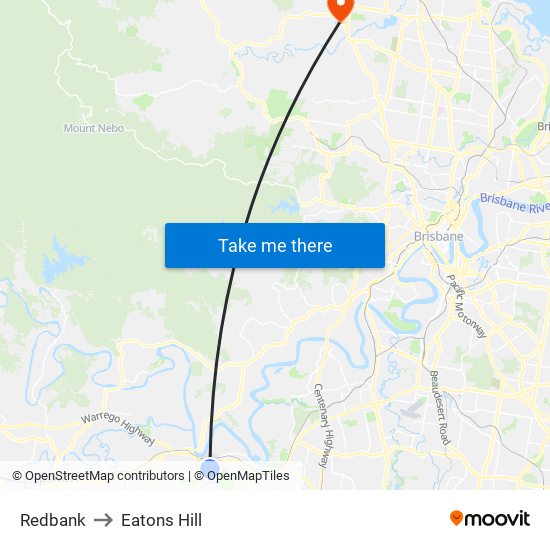 Redbank to Eatons Hill map