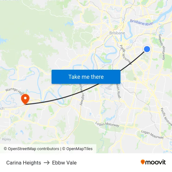 Carina Heights to Ebbw Vale map