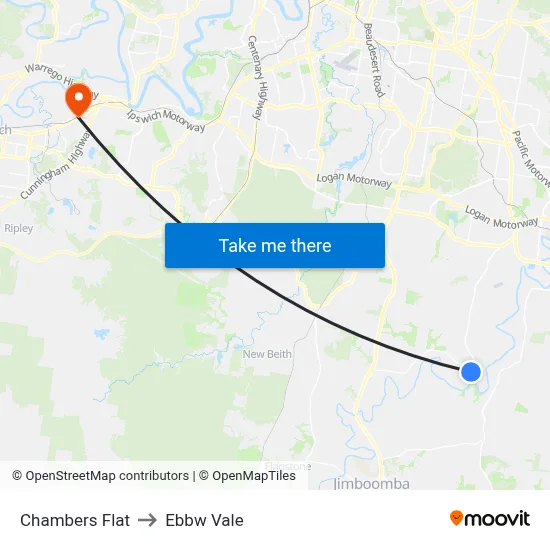 Chambers Flat to Ebbw Vale map