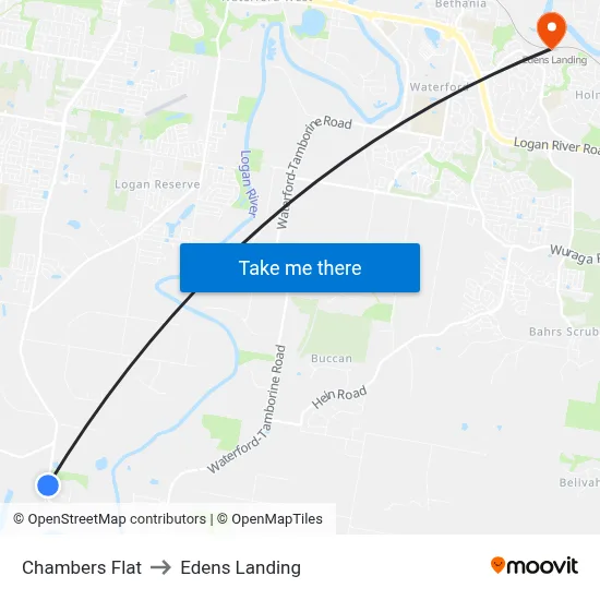 Chambers Flat to Edens Landing map