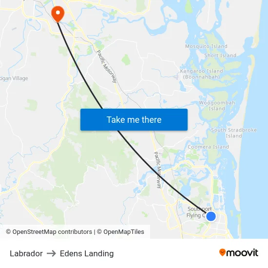 Labrador to Edens Landing map