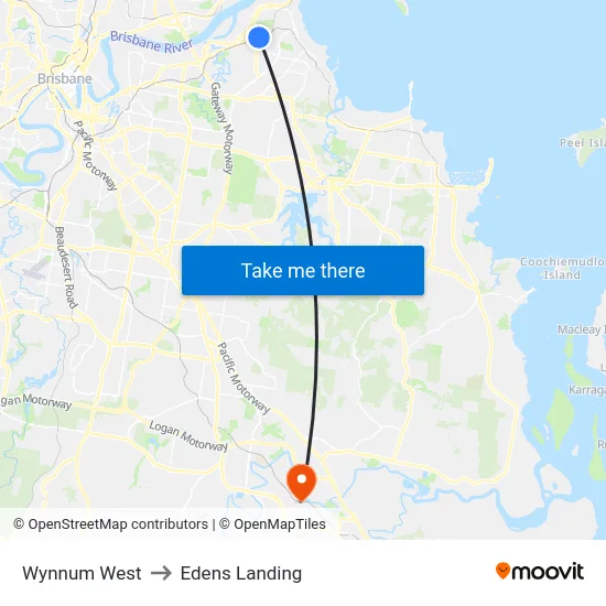 Wynnum West to Edens Landing map