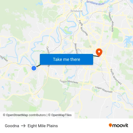 Goodna to Eight Mile Plains map