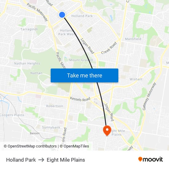 Holland Park to Eight Mile Plains map