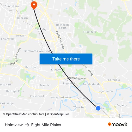 Holmview to Eight Mile Plains map