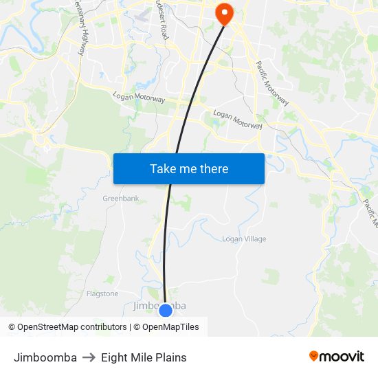 Jimboomba to Eight Mile Plains map