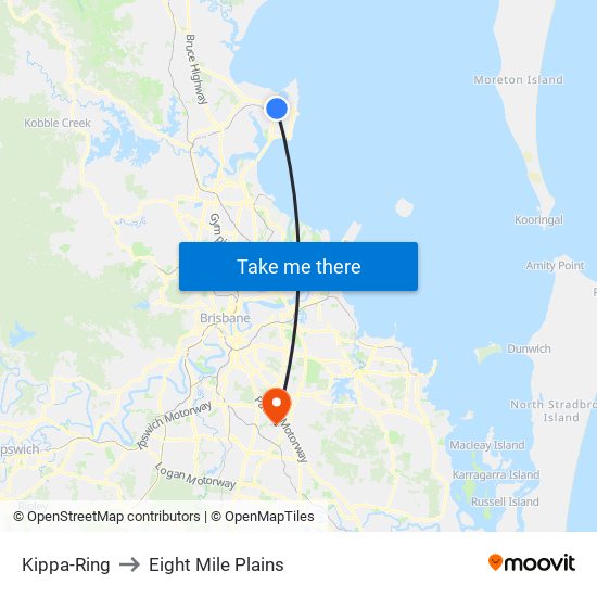 Kippa-Ring to Eight Mile Plains map