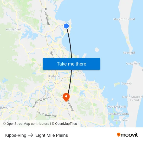 Kippa-Ring to Eight Mile Plains map