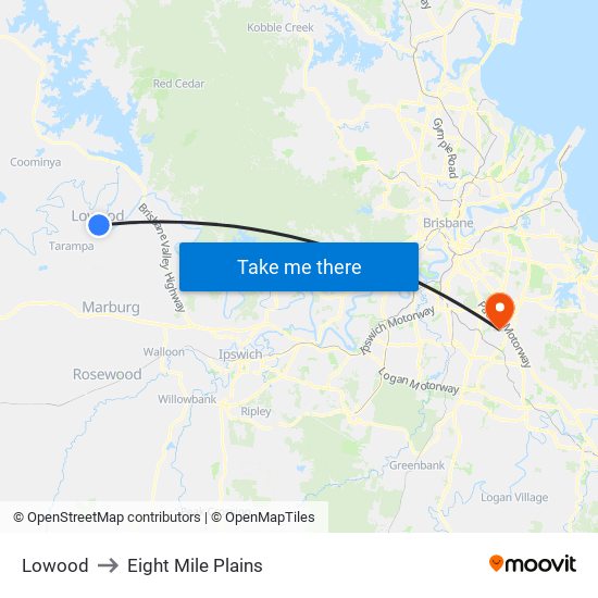 Lowood to Eight Mile Plains map