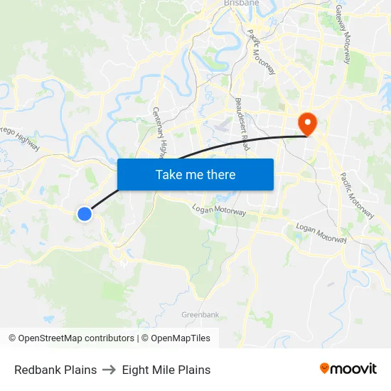 Redbank Plains to Eight Mile Plains map