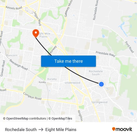 Rochedale South to Eight Mile Plains map