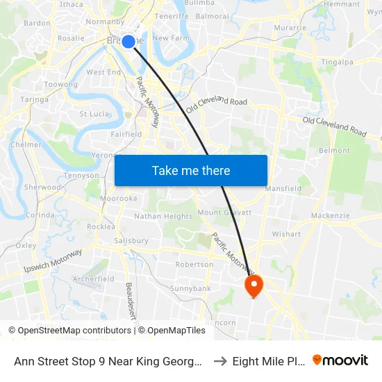 Ann Street Stop 9 Near King George Square to Eight Mile Plains map