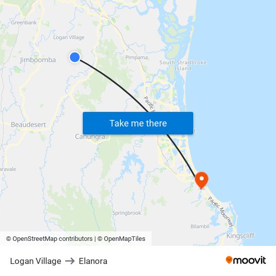 Logan Village to Elanora map