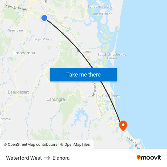 Waterford West to Elanora map