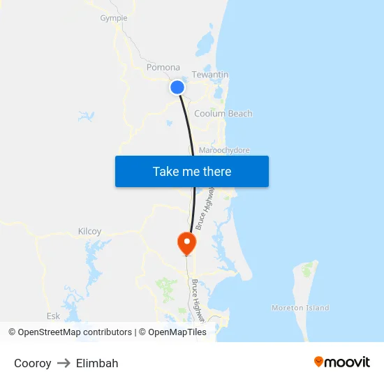 Cooroy to Elimbah map