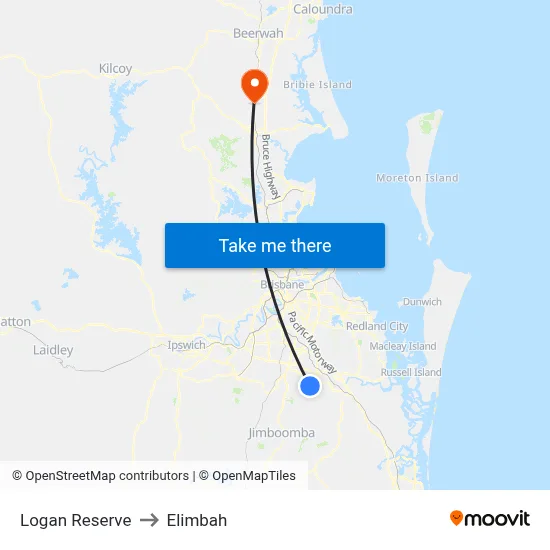 Logan Reserve to Elimbah map