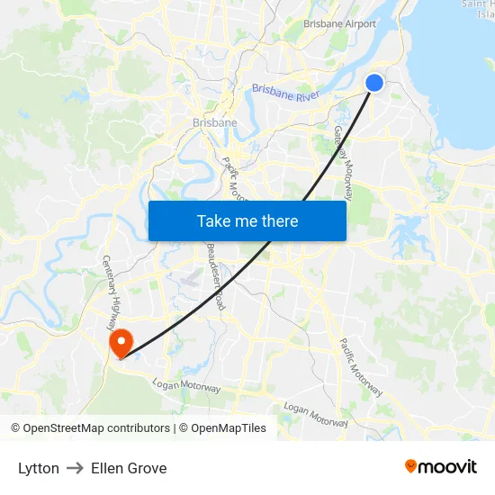Lytton to Ellen Grove map