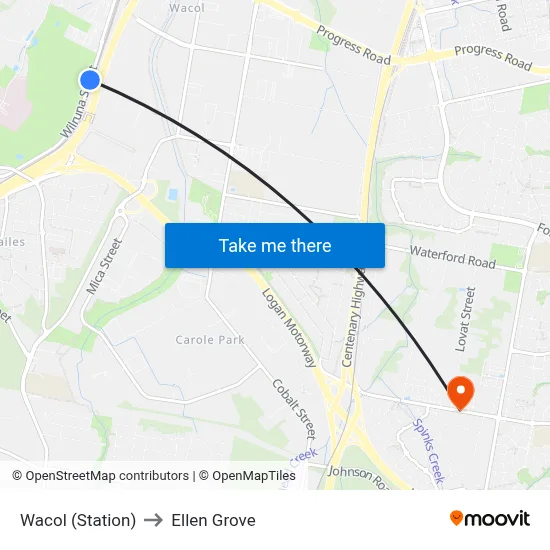Wacol (Station) to Ellen Grove map