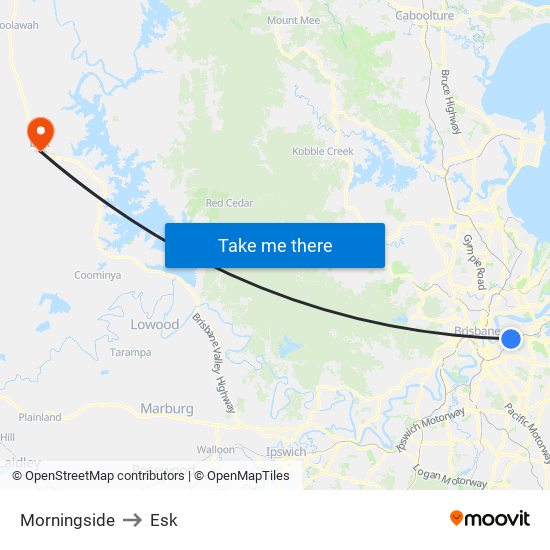 Morningside to Esk map