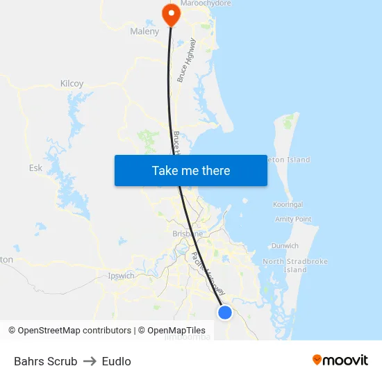 Bahrs Scrub to Eudlo map