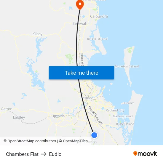 Chambers Flat to Eudlo map