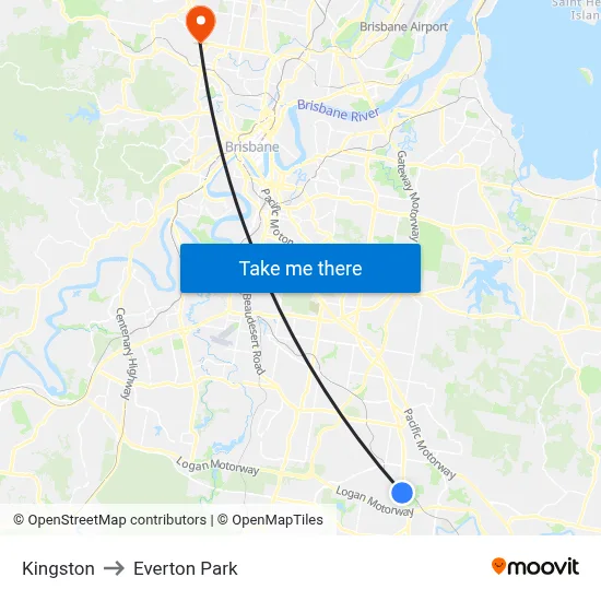 Kingston to Everton Park map