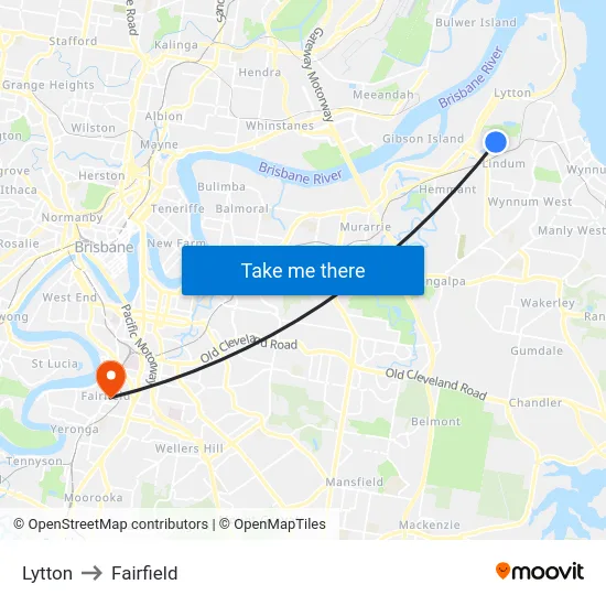 Lytton to Fairfield map