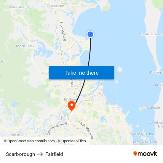 Scarborough to Fairfield map