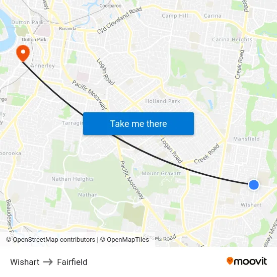 Wishart to Fairfield map