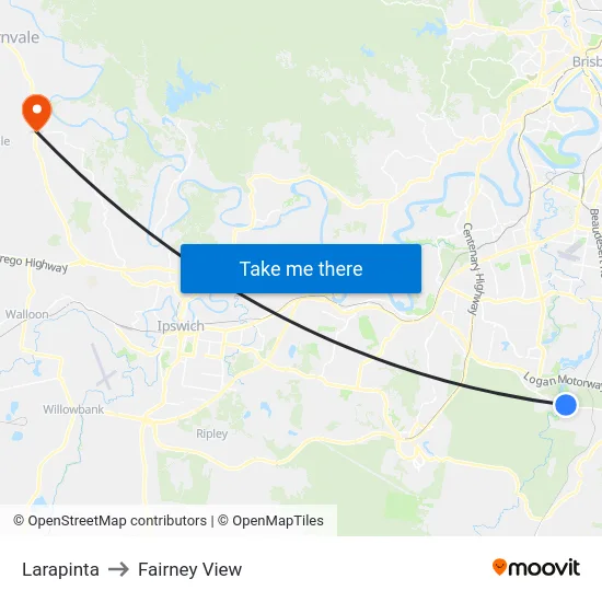 Larapinta to Fairney View map