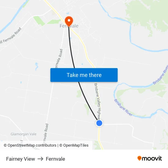 Fairney View to Fernvale map