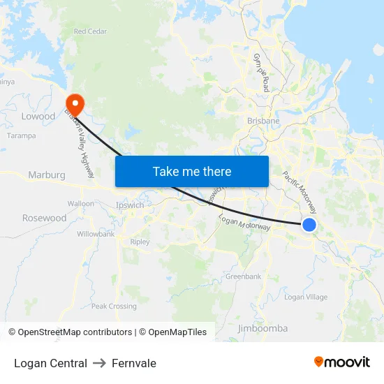 Logan Central to Fernvale map