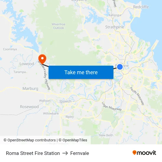Roma Street Fire Station to Fernvale map