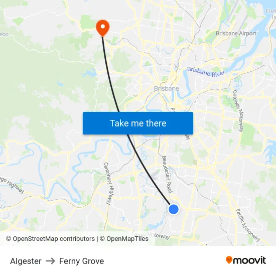 Algester to Ferny Grove map