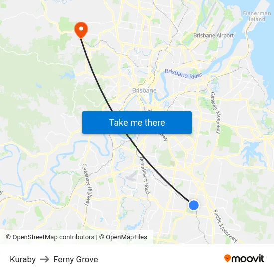 Kuraby to Ferny Grove map