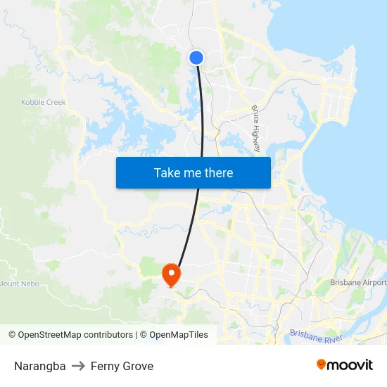 Narangba to Ferny Grove map