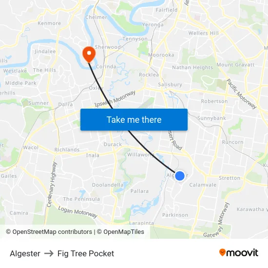 Algester to Fig Tree Pocket map