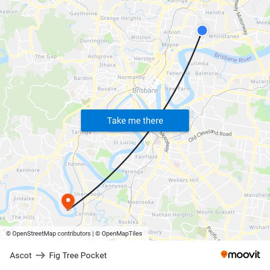 Ascot to Fig Tree Pocket map