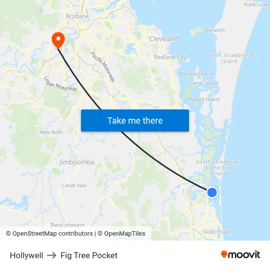 Hollywell to Fig Tree Pocket map