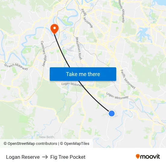 Logan Reserve to Fig Tree Pocket map
