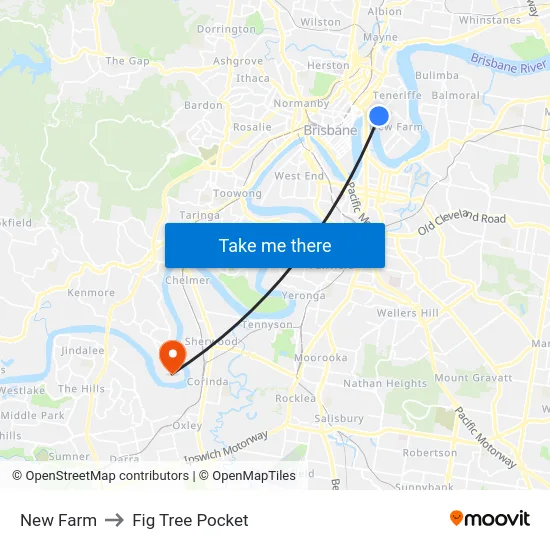 New Farm to Fig Tree Pocket map
