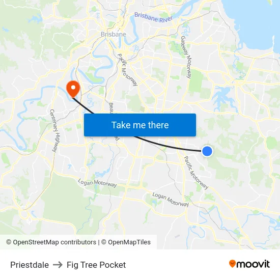 Priestdale to Fig Tree Pocket map