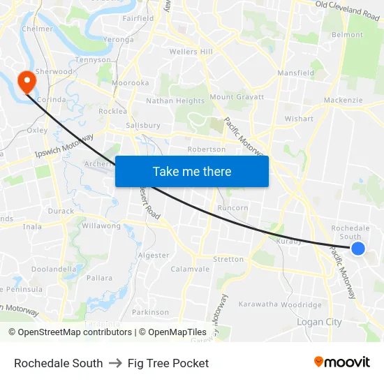Rochedale South to Fig Tree Pocket map