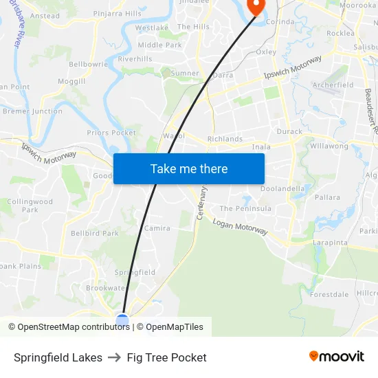 Springfield Lakes to Fig Tree Pocket map
